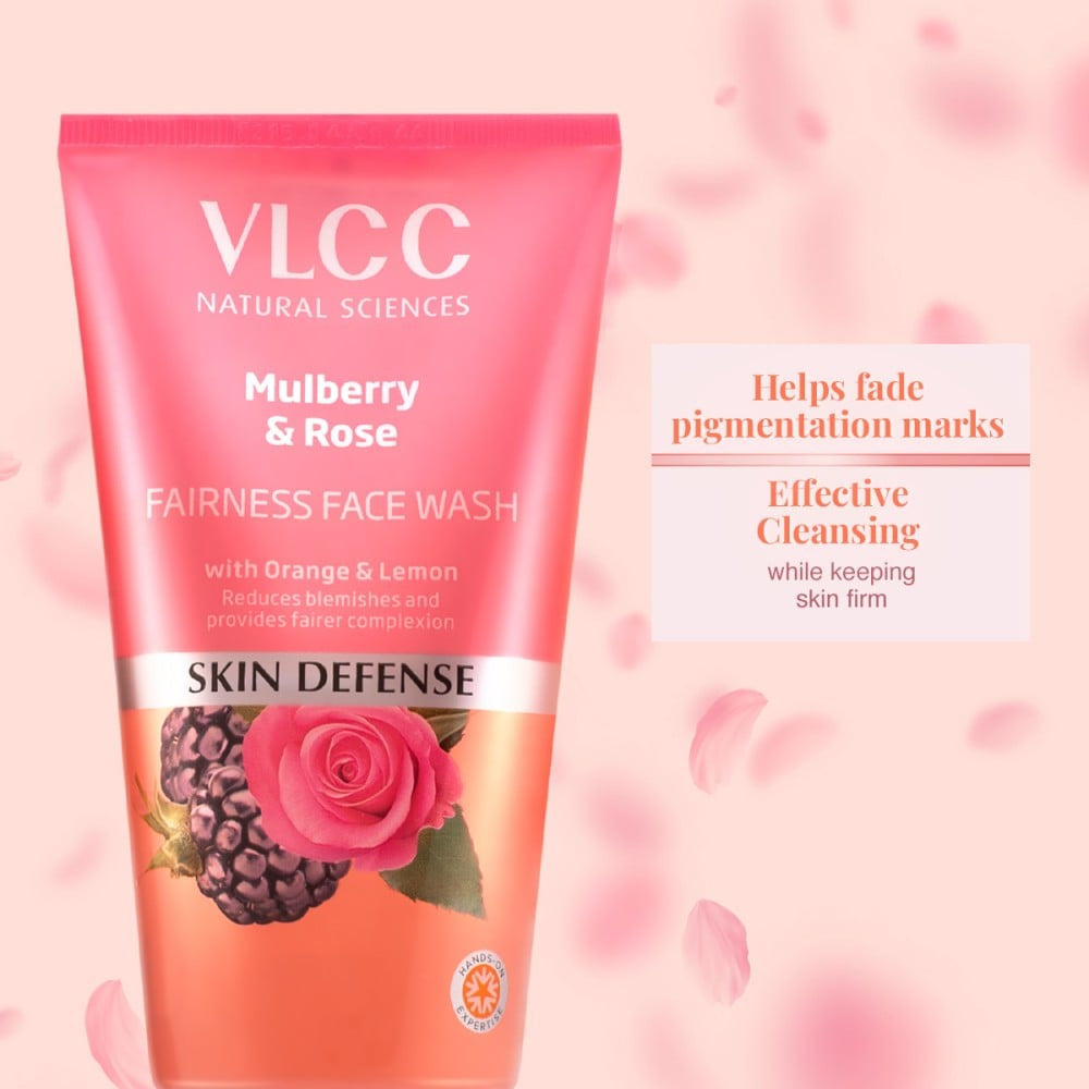 VLCC Mulberry & Rose Fairness Face Wash - Buy 1 Get 1 Free : 2x150 ml