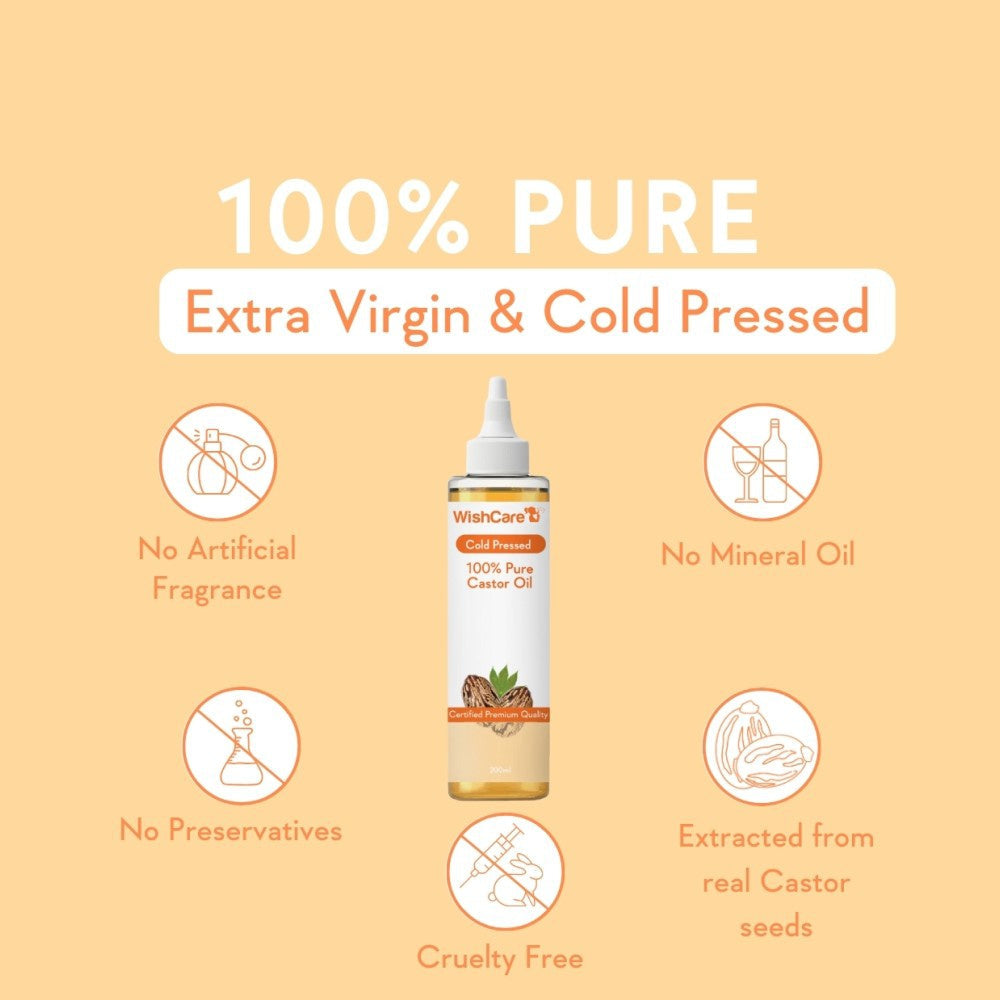 Wishcare Cold Pressed 100% Pure Castor Oil : 200 ml