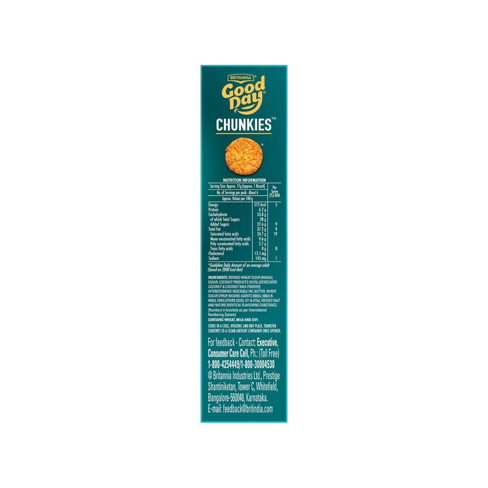 Britannia Good Day Chunkies Tropical Coconut Cookies - Pack of 3 : 3 x 100 g
