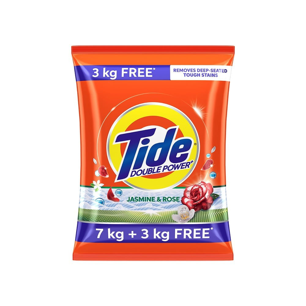 Tide Plus Detergent Powder Jasmine & Rose - with Free Detergent Powder - 3 kg : 7 kg + 3 kg