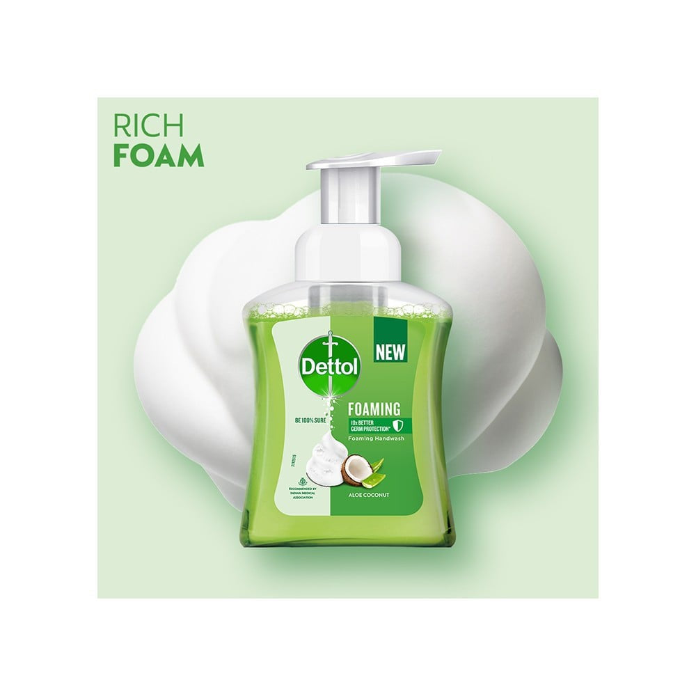 Dettol Strawberry Fragrance Foaming Hand Wash + Aloe Coconut Foaming Hand Wash Combo : 250 ml + 250 ml