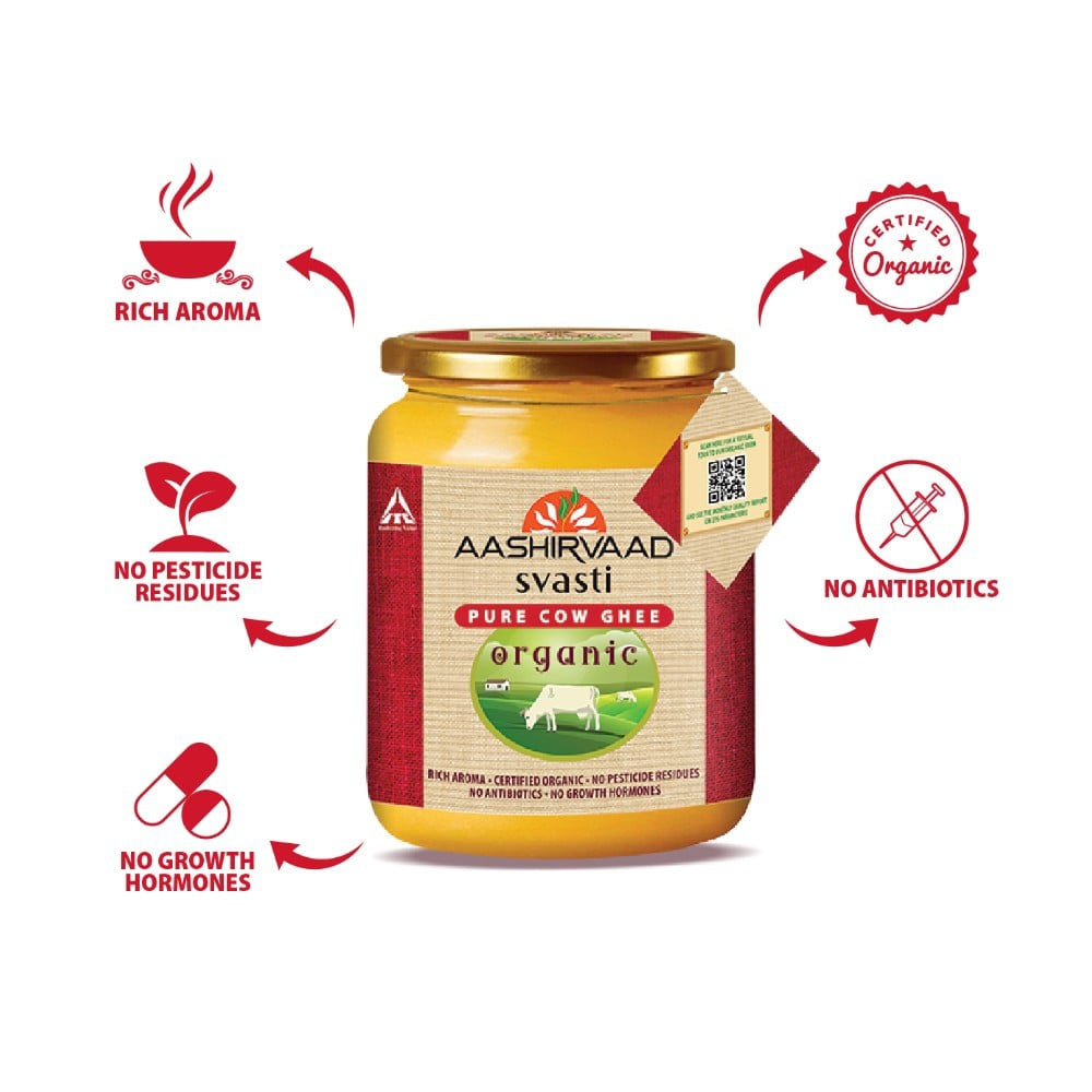 Aashirvaad Svasti Organic Cow Ghee : 500 ml