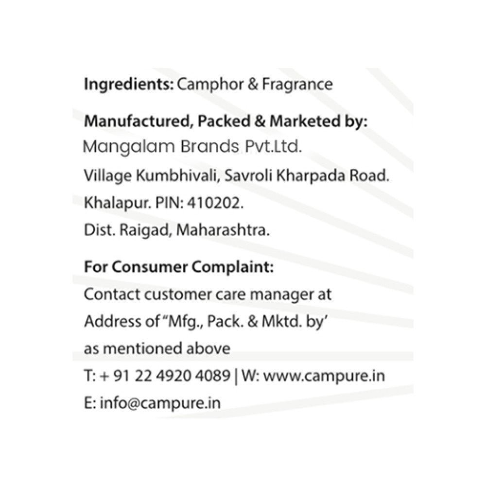 CamPure Camphor Car Freshener Insta Cone - Original : 30 g