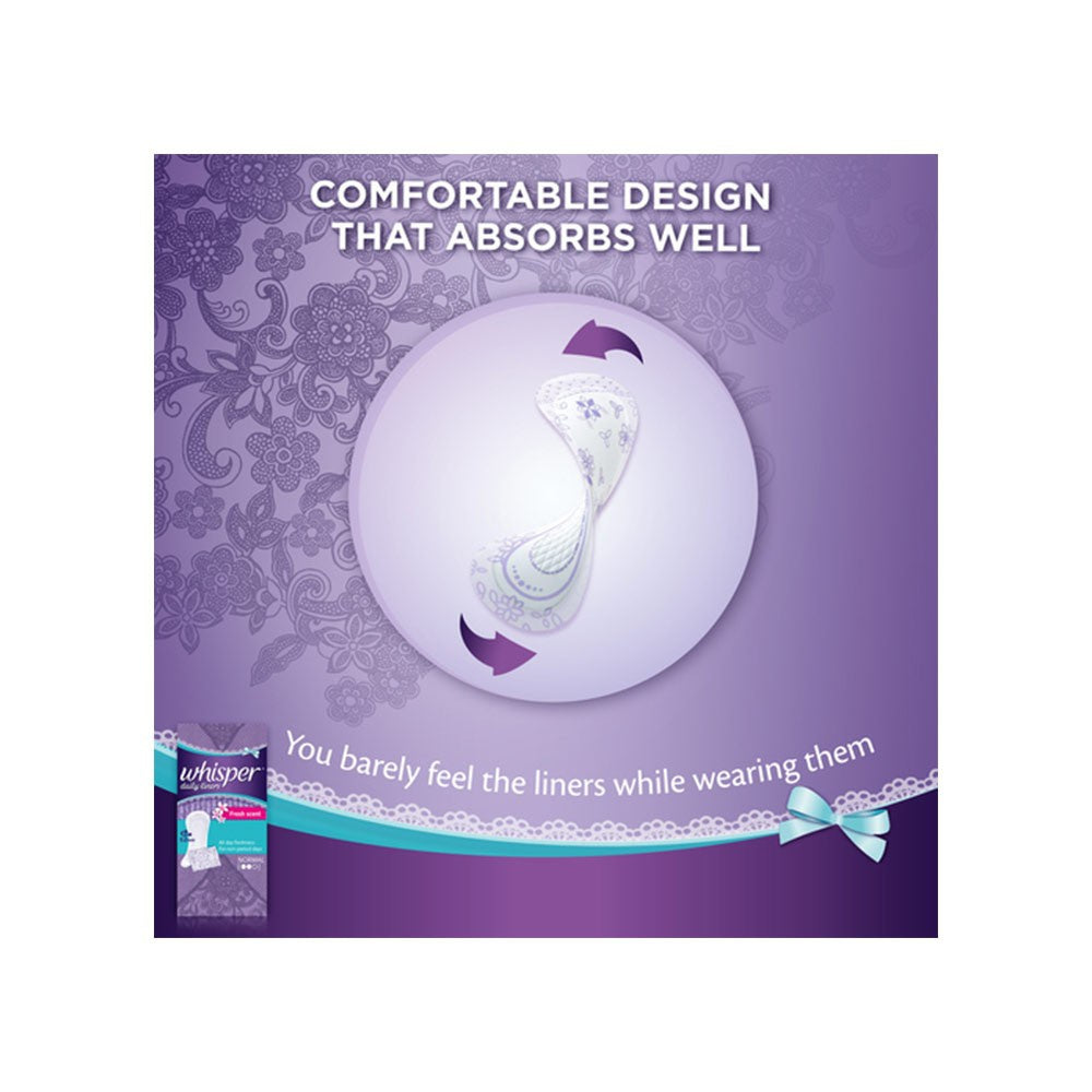 Whisper Ultra Upto No Gap No Leaks Sanitary Pads (XL) + Daily Liners Clean & Fresh Panty Liners Combo : 15 pieces + 20 pieces