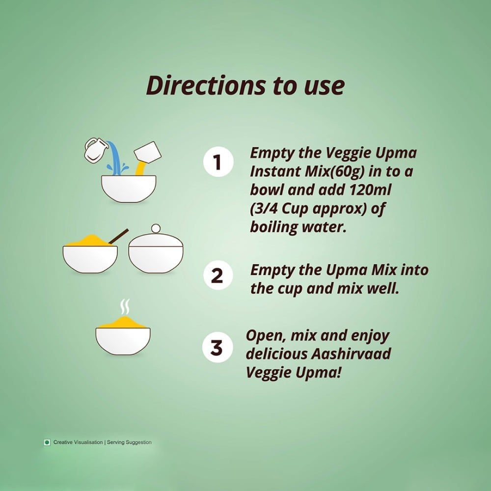Aashirvaad Instant Veggie Upma Ready to Eat : 60 g