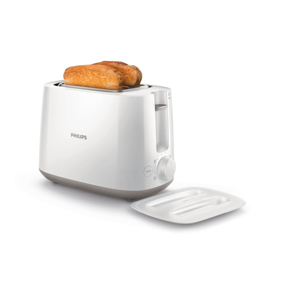 Philips Domestic 2-Slice Pop Up Toaster (830W, White) : 1 unit