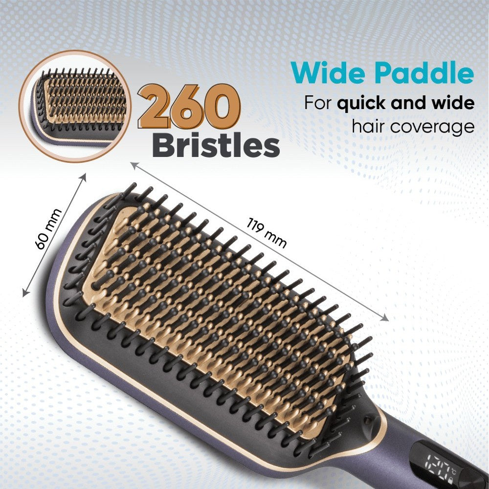 Vega LitStyle L1 Hair Brush Straightener, VHSB-06 (Blue & Gold, 65W) : 1 unit