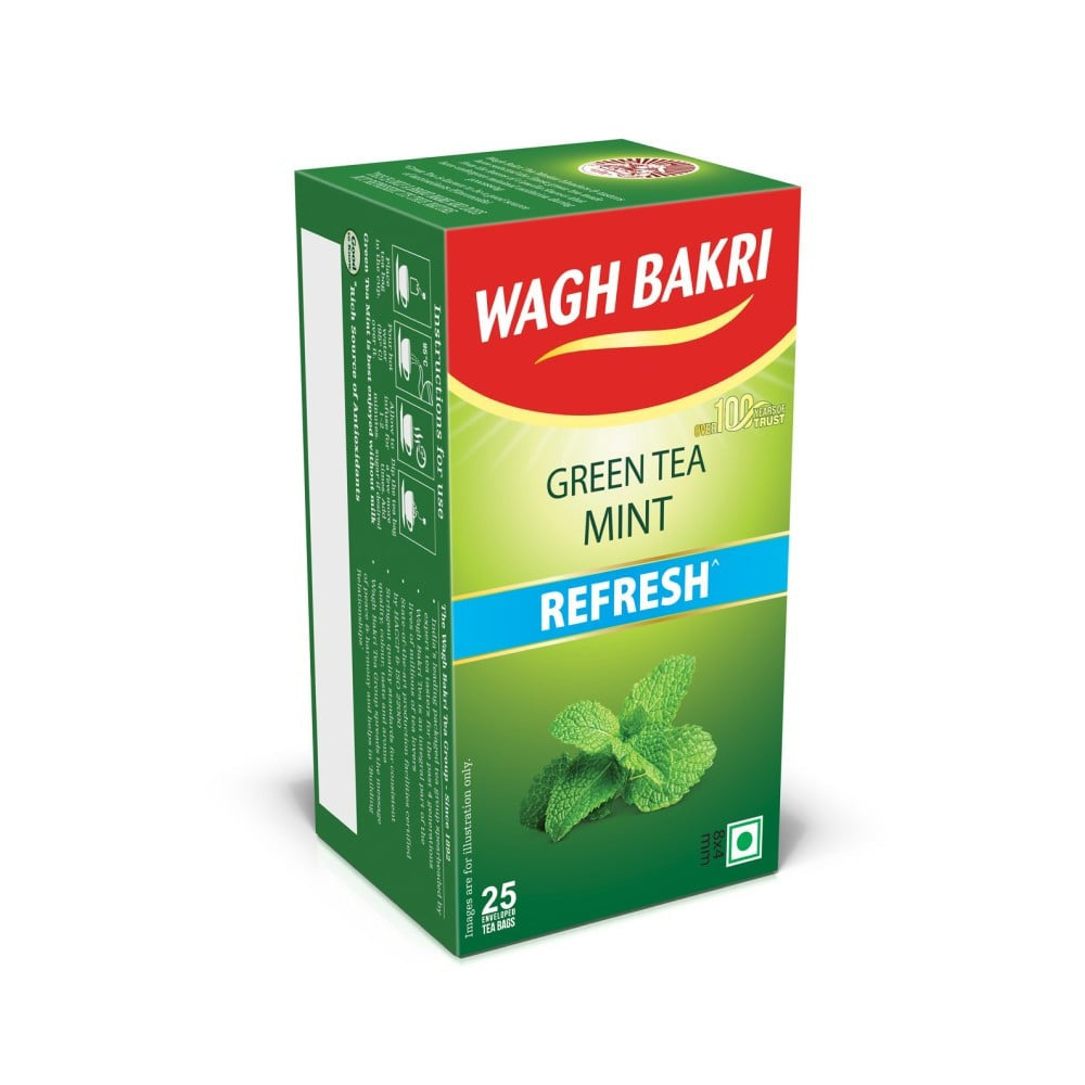 Wagh Bakri Mint Green Tea : 30 bags x 1.5 g