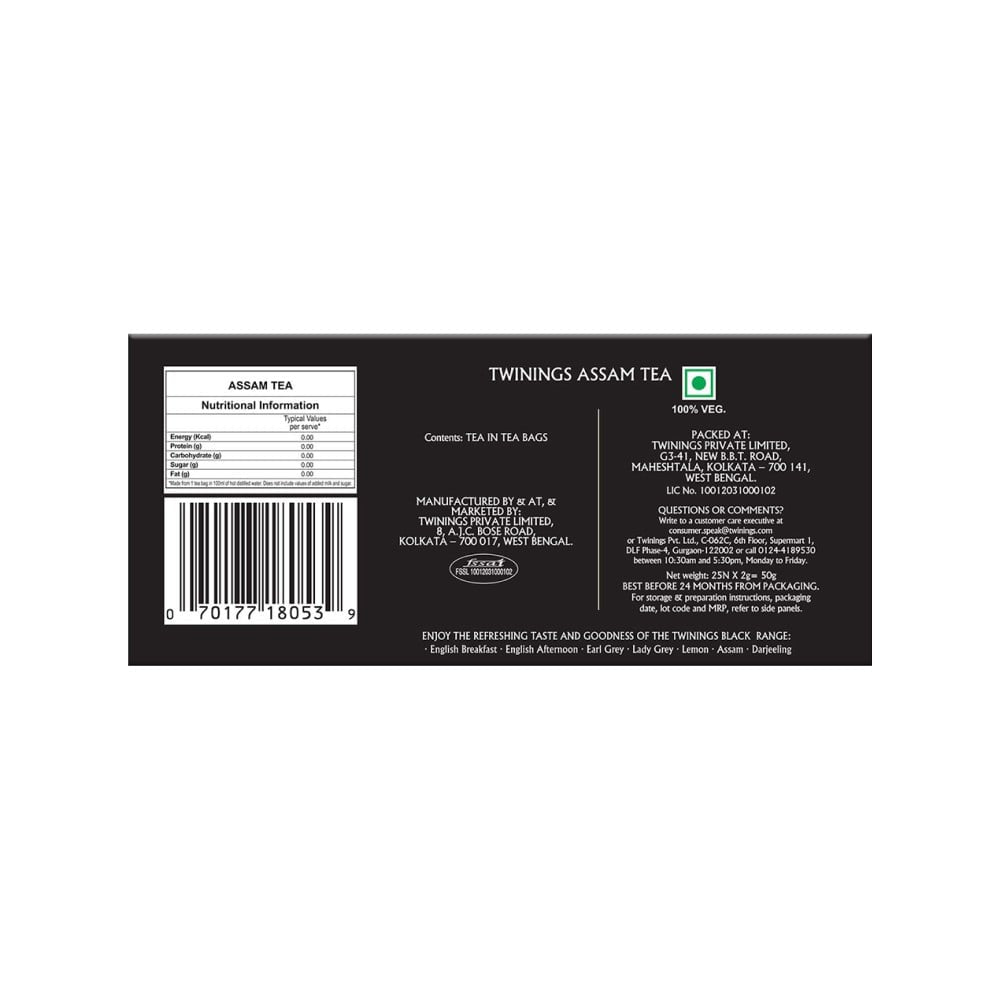 Twinings Origins Classic Assam Tea Bags : 1 pack (25 pieces)