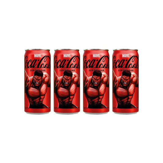 Coca-Cola Zero Sugar Soft Drink Can - Pack of 4 : 4 x 300 ml