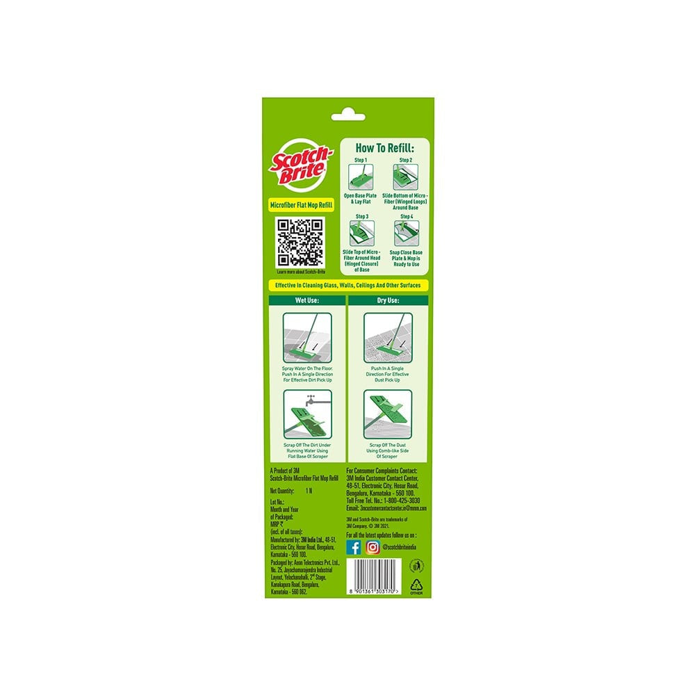 Scotch Brite Microfiber Flat Mop Refill (Microfiber Refill) : 1 unit