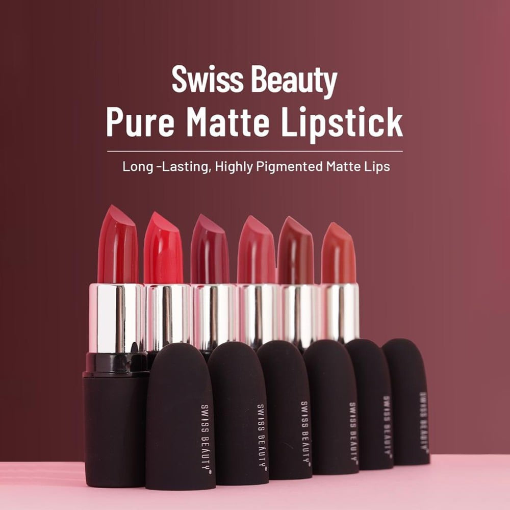 Swiss Beauty Pure Matte Lipstick (Peaches N Cream) : 3.8 g