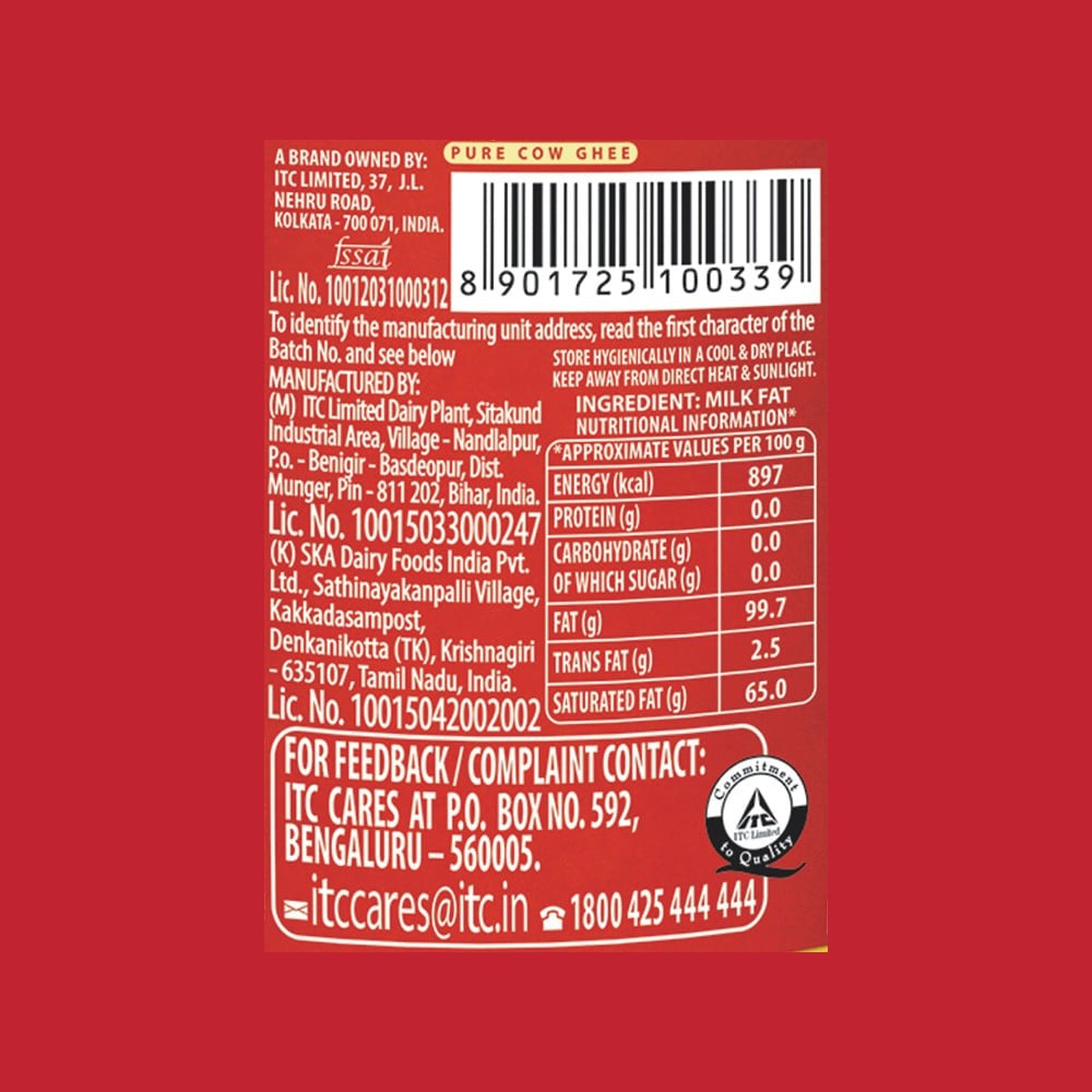 Aashirvaad Svasti Pure Cow Ghee : 200 ml
