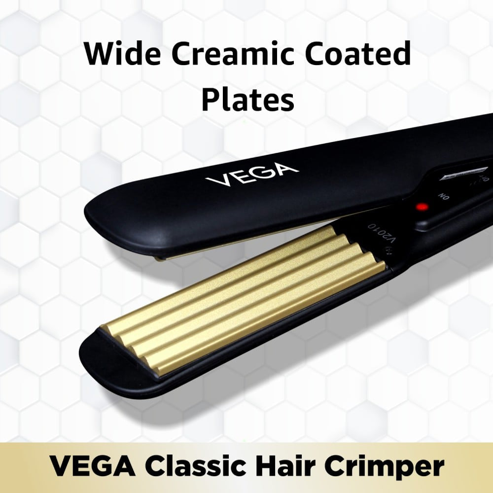 Vega Classic Hair Crimper for Women, VHCR-01 (Black, 60W) : 1 unit
