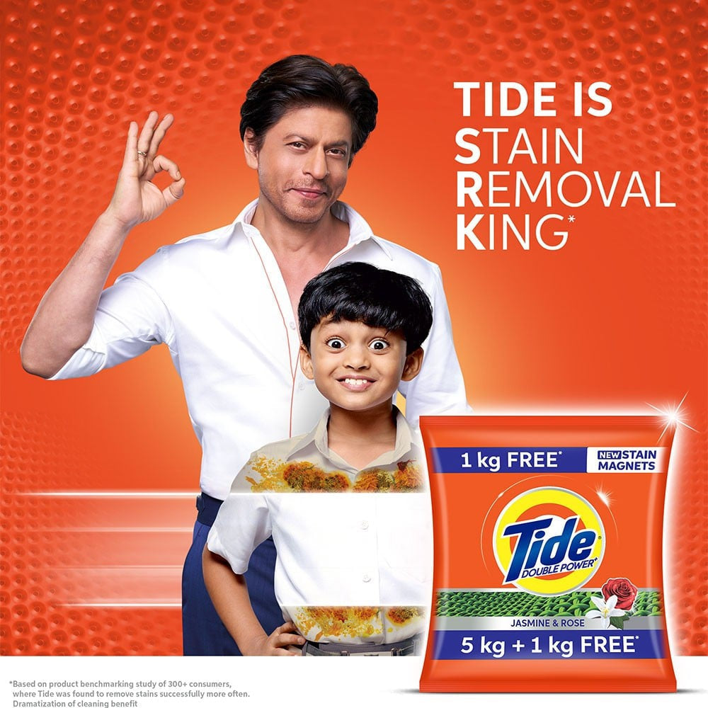 Tide Double Power Detergent Powder (Jasmine & Rose) : 5 kg + 1 kg