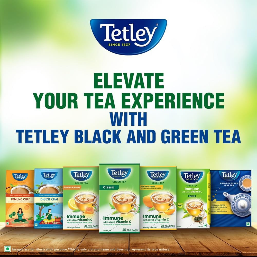 Tetley Lemon & Honey Green Tea Bags - Pack of 2 : 2 x 25 pieces