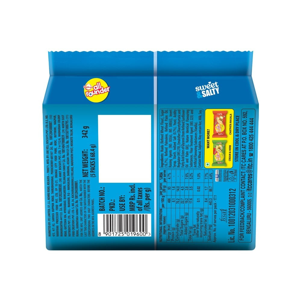 Sunfeast All Rounder Sweet & Salty Biscuit : 342 g