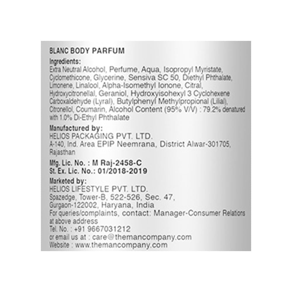 The Man Company Blanc Body Men's Perfume : 120 ml