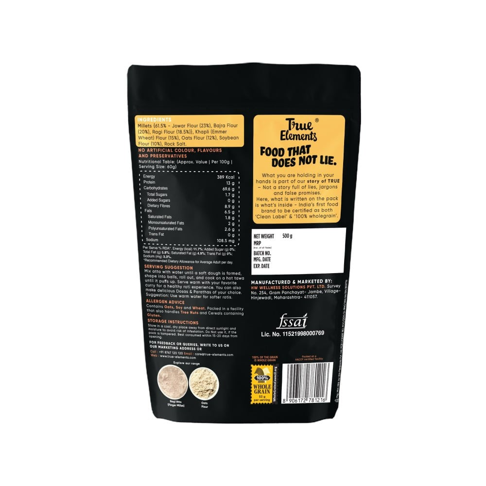 True Elements Multi Millet Atta : 500 g
