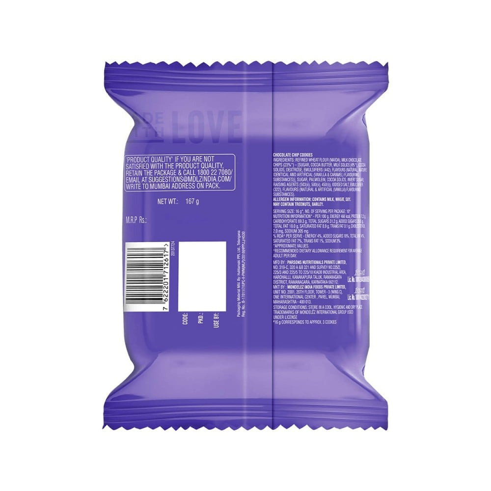 Cadbury Chocobakes Choco Chip Cookies - Pack of 2 : 2 x 167 g