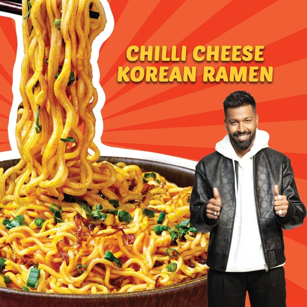Yu Chilli Cheese Korean Ramen Instant Noodles - Pack of 2 : 2 x 100 g