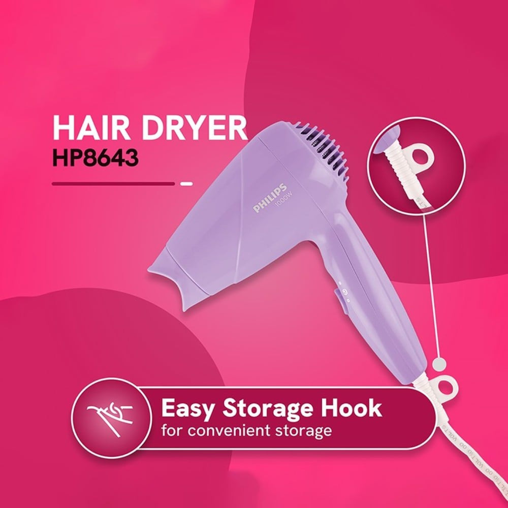 Philips HP8643/56 Miss Fresher's Hair Styling Kit (1000 Watts) (Pink, 1000W) : 1 pack