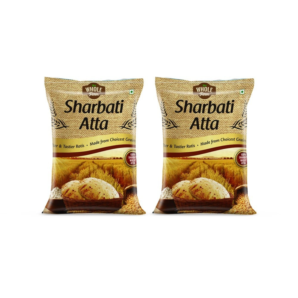 Whole Farm Premium Sharbati Atta - Pack of 2 : 2 x 5 kg