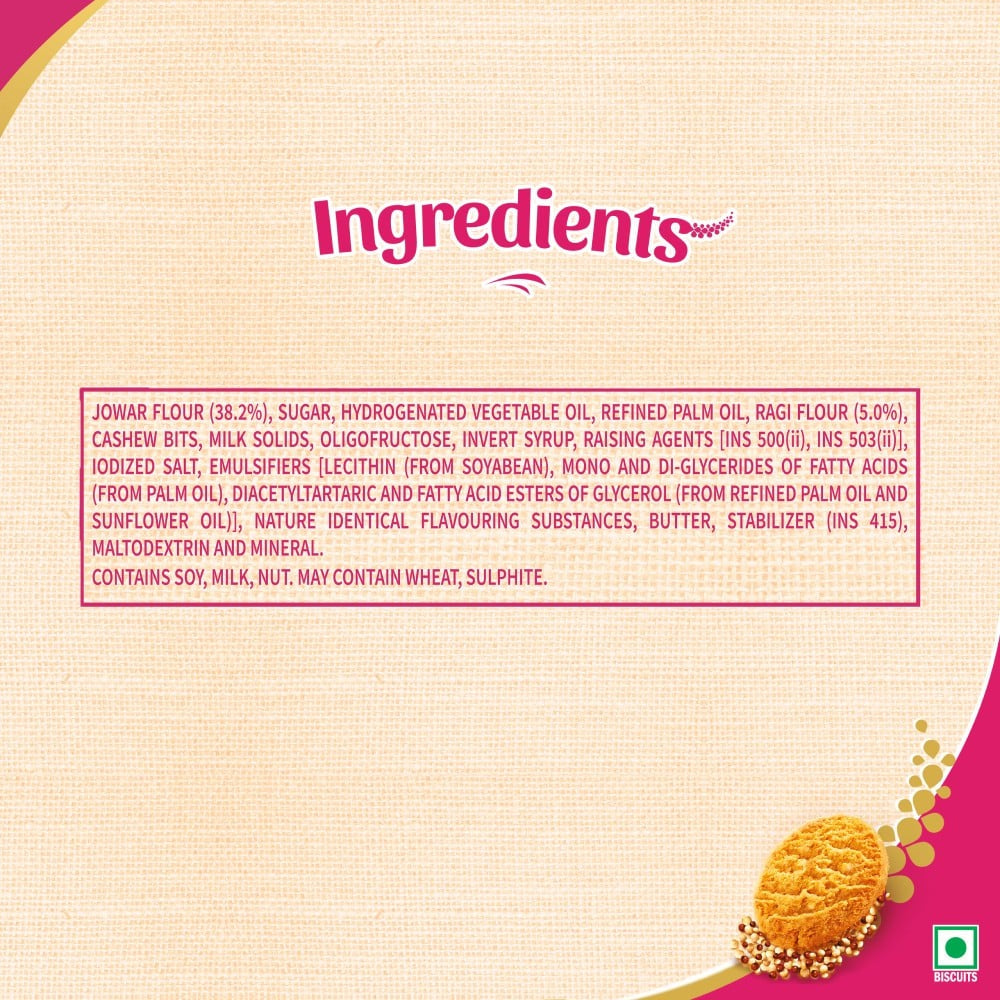 Sunfeast Farmlite Super Millets Ragi and Jowar Cookies : 75 g