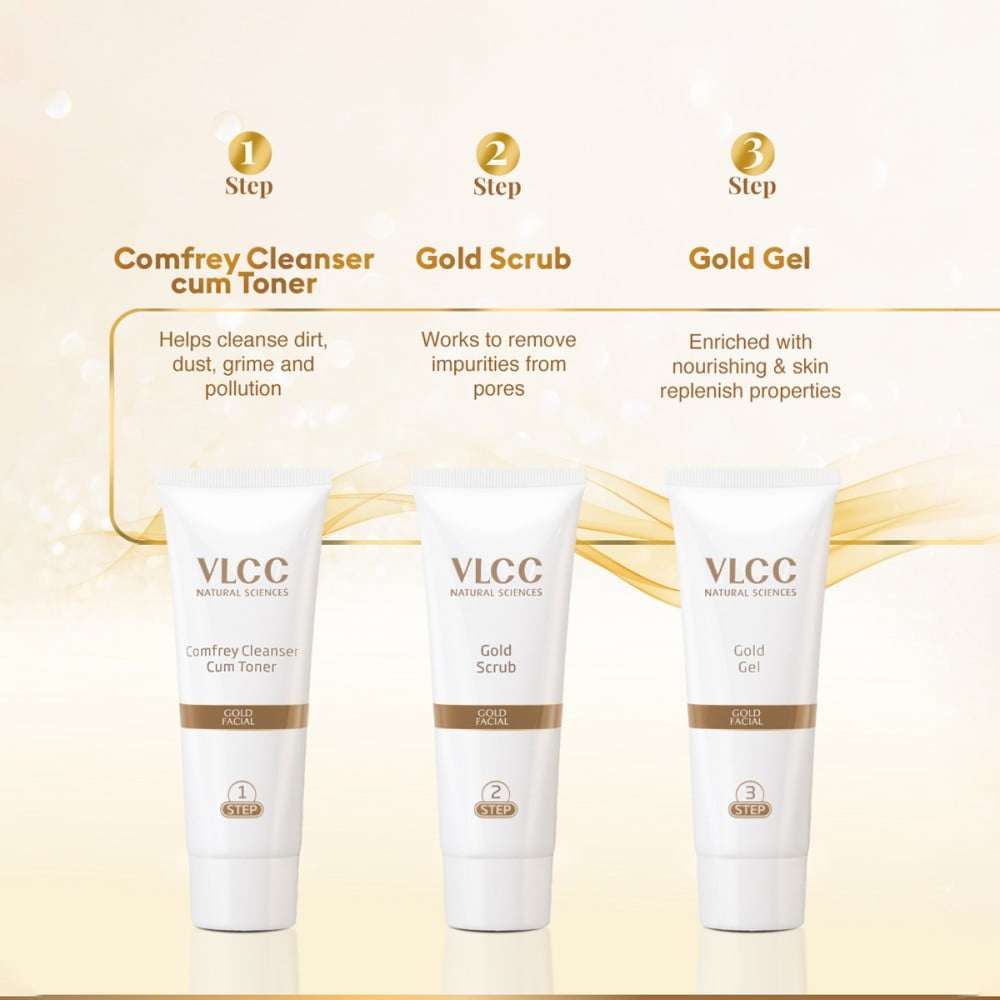 VLCC Gold Facial Kit For Luminous & Radiant Complexion - Pack of 2 : 2 x 60 g