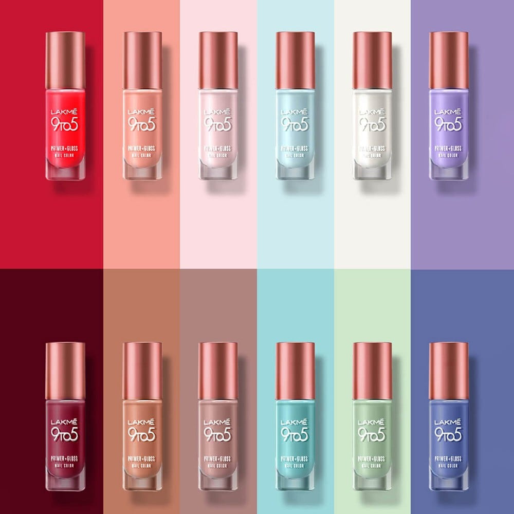 Lakme 9To5 Primer + Gloss Pink Pace Nail Paint (Pink Pace) : 6 ml