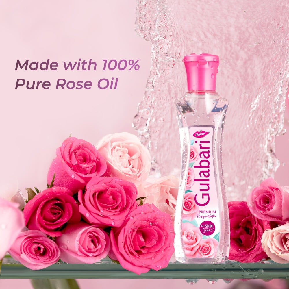 Dabur Gulabari Premium Rose Water Paraben Free Skin Toner - 400 ml - Pack of 2 : 2 x 400 ml