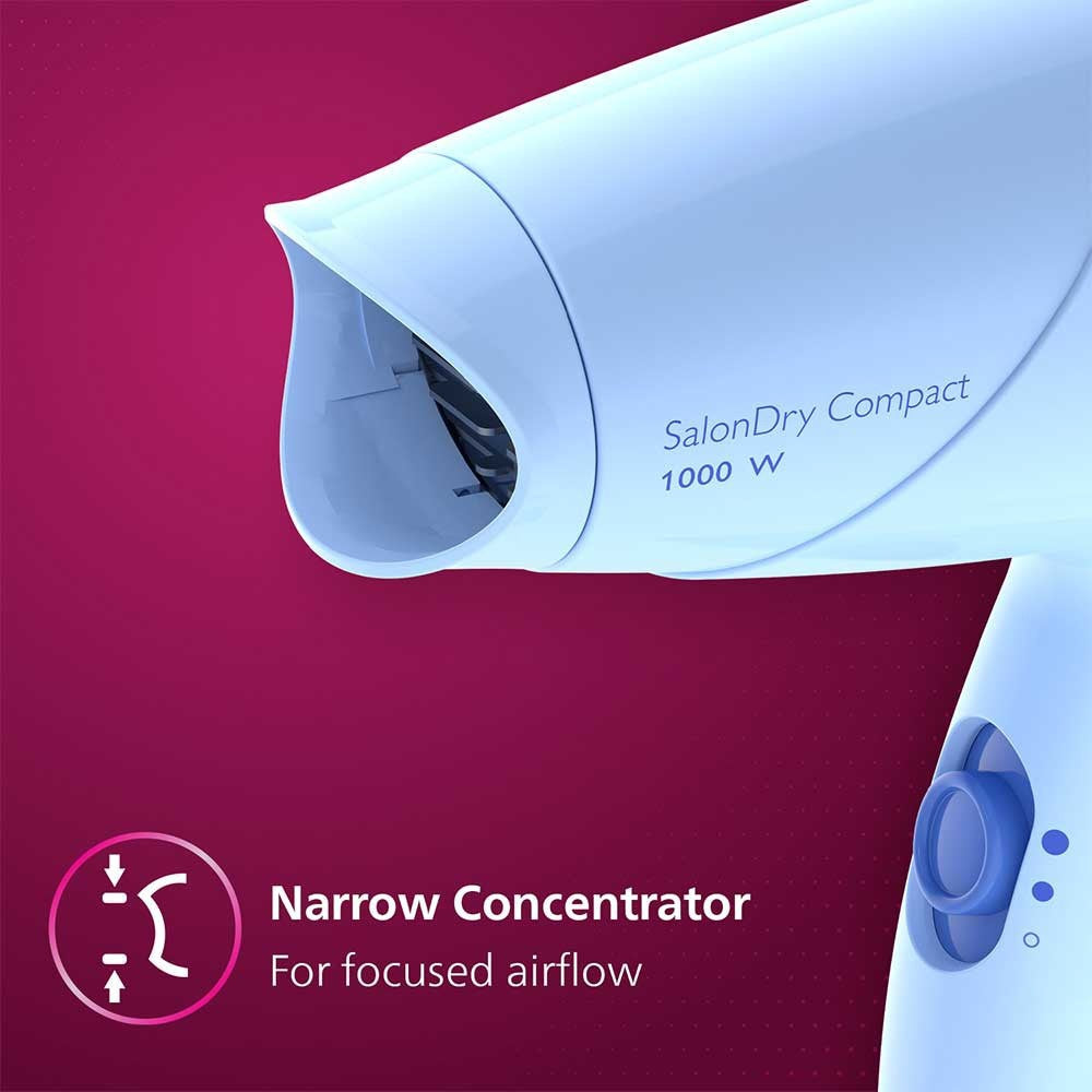 Philips HP8100/60 Compact Hair Dryer (Blue, 1000W) : 1 unit