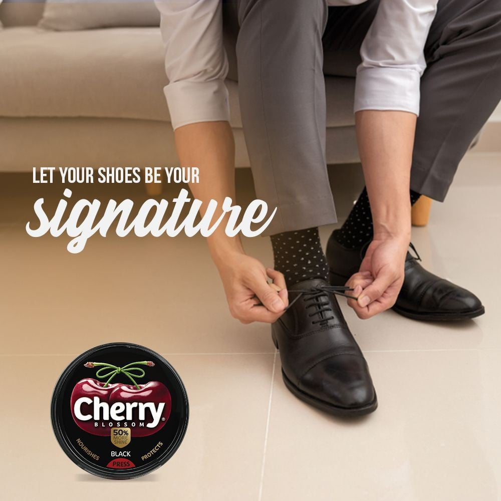 Cherry Blossom Black Wax Shoe Polish - Pack of 2 : 2 x 40 g