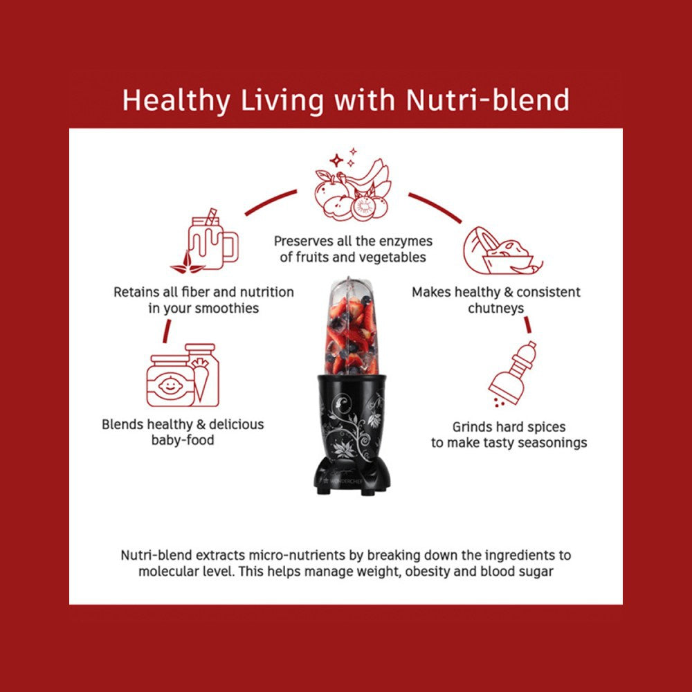 Wonderchef Nutri-Blend 400W Smoothie Maker (2 Jars, Black) (Black) : 1 unit