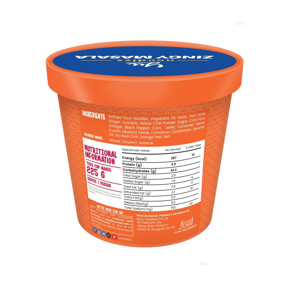 Yu Zingy Masala Cup Noodles : 80 g