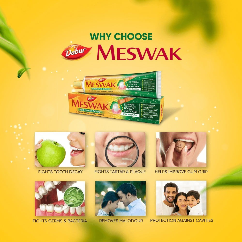 Dabur Meswak Complete Tooth & Gum Care Herbal Toothpaste : 200 g