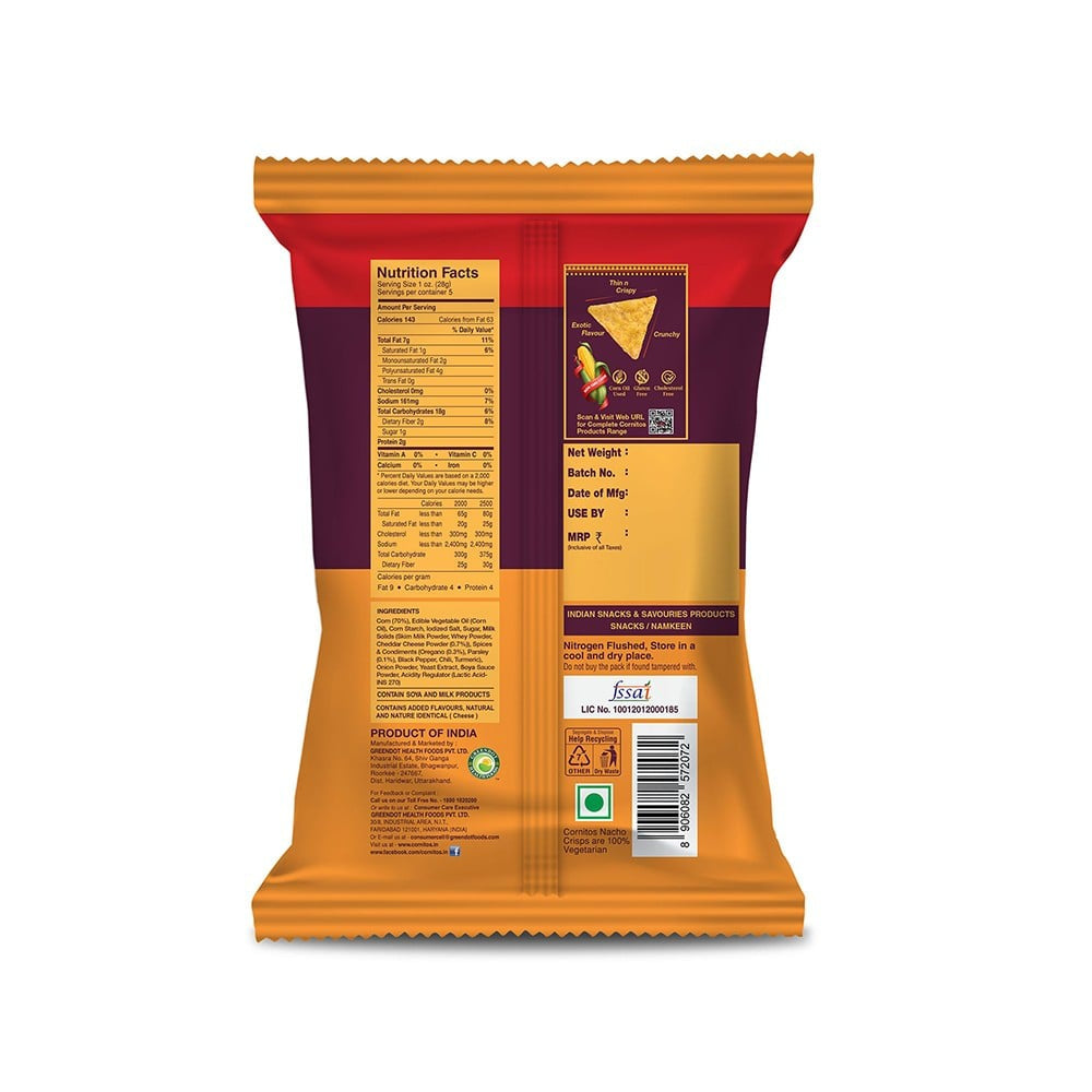 Cornitos Cheese & Herbs Nachos : 75 g