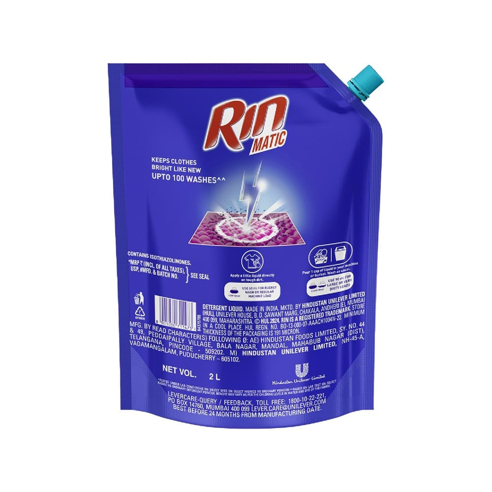 Rin Top Load Liquid Detergent : 2 ltr
