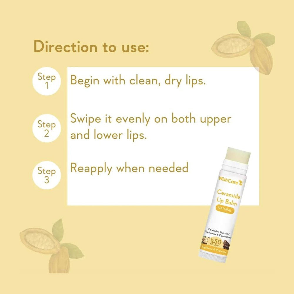 Wishcare Ceramide Lip Balm with SPF 50 PA+++ (Untinted) : 5 g