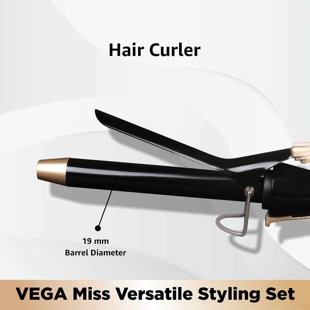 Vega Miss Versatile Hair Styling Kit, VHSS-03 (Black, 1000W) : 3 pieces