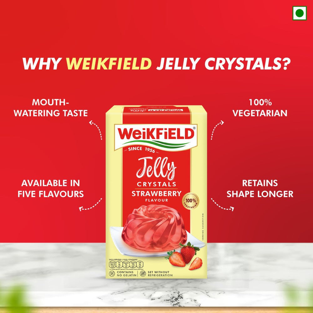 Weikfield Strawberry Crystals Jelly Mix : 90 g