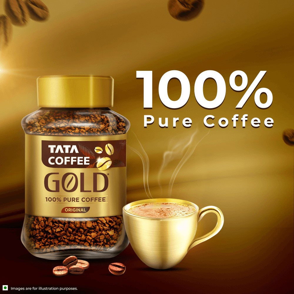 Tata Coffee Gold 100% Pure Instant Coffee (Original, 100% Pure) : 90 g