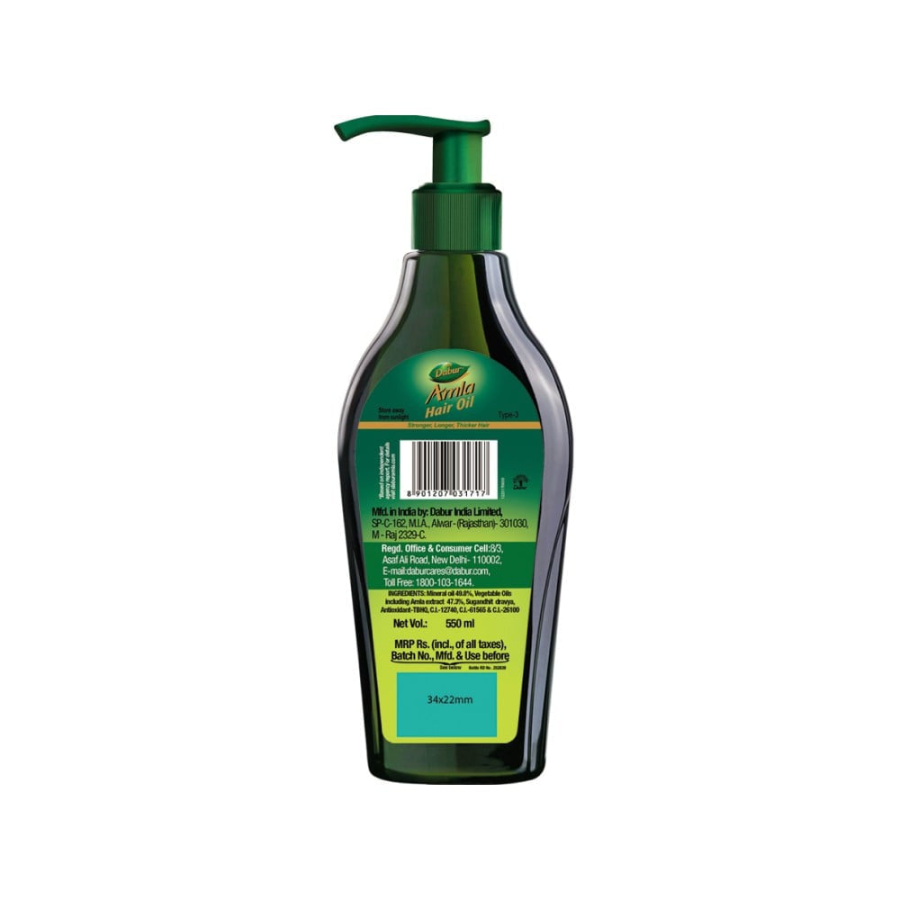 Dabur Amla - Hair Oil 550 ml - Pack of 2 : 2 x 550 ml