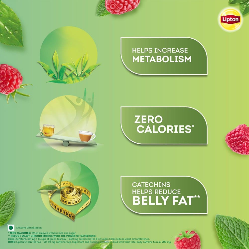Lipton Raspberry Mint Green Tea Bags : 25 x 1.3 g