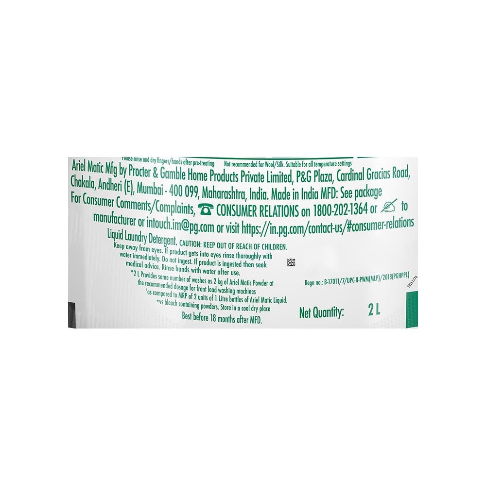 Ariel Front Load Liquid Detergent 2 ltr - Pack of 2 : 2 x 2 ltr