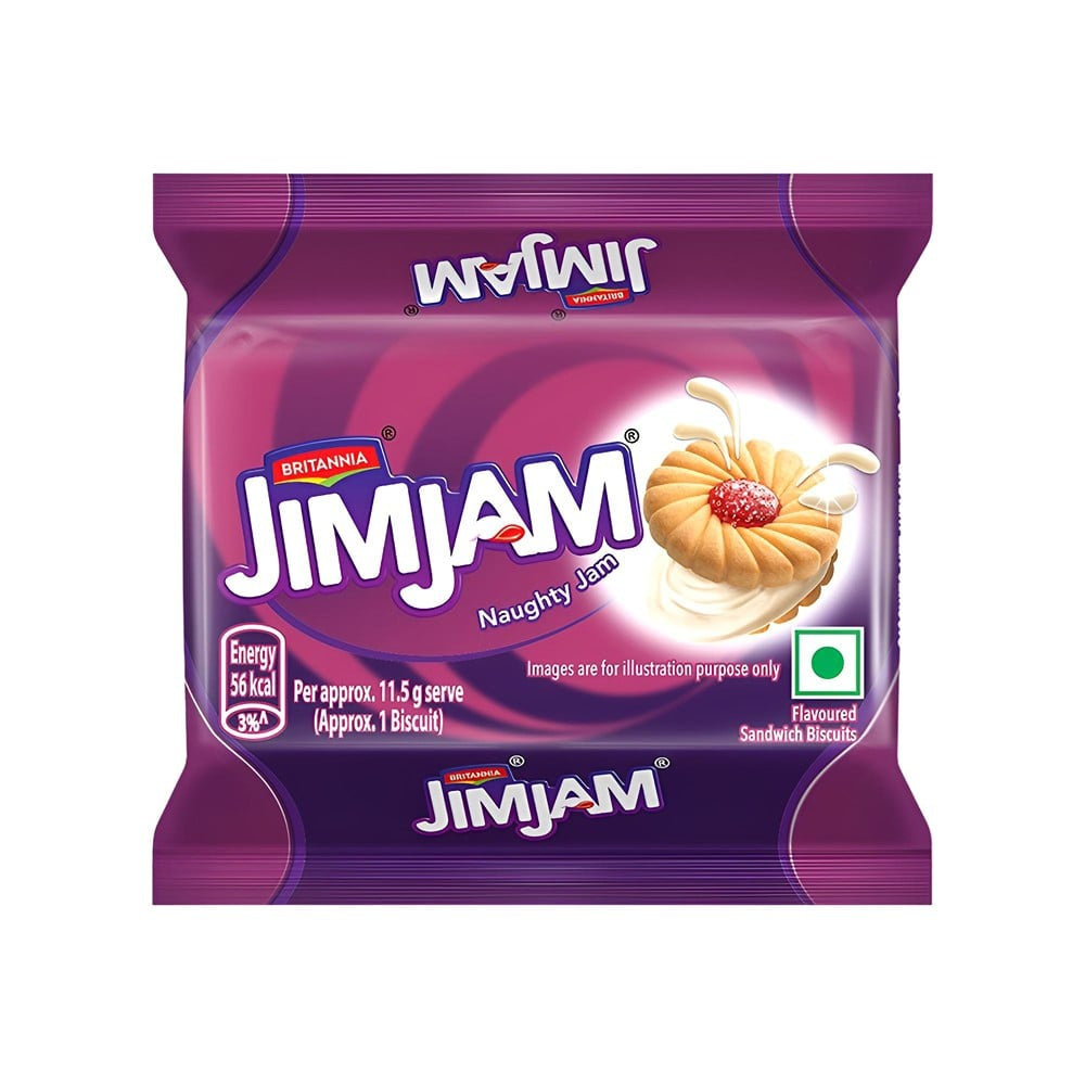 Britannia Treat Jim Jam Sandwich Cream Biscuits : 138 g