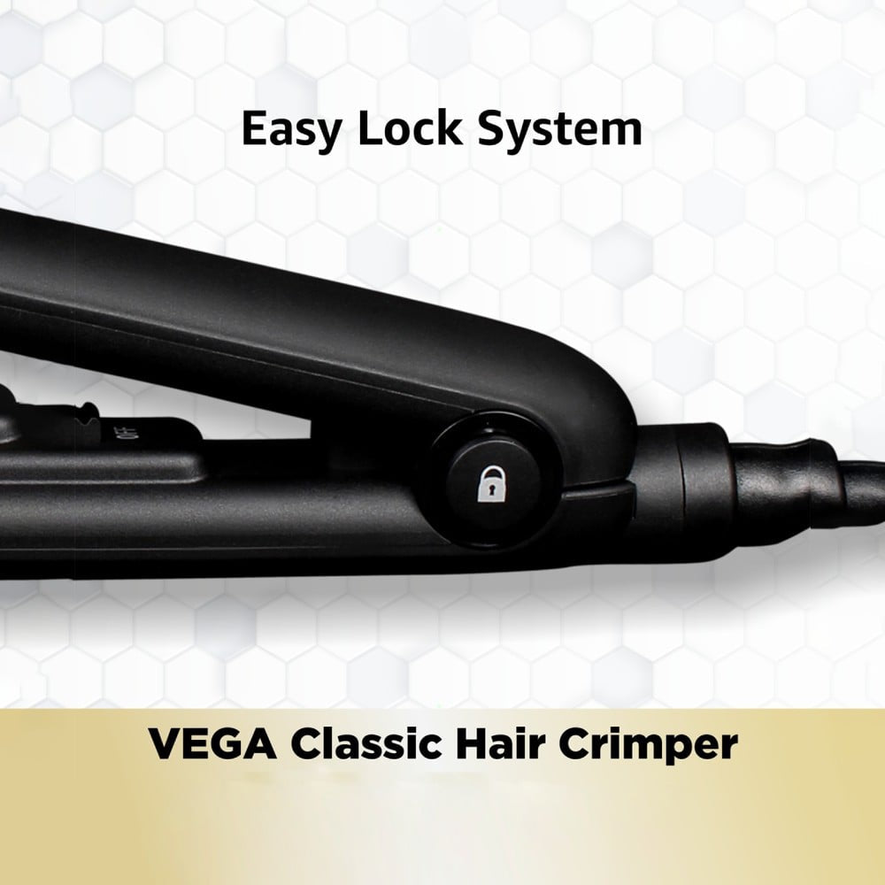 Vega Classic Hair Crimper for Women, VHCR-01 (Black, 60W) : 1 unit