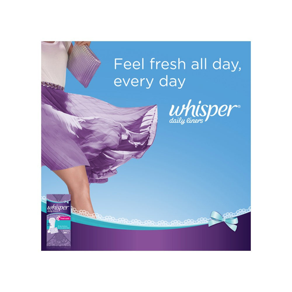 Whisper Ultra Upto No Gap No Leaks Sanitary Pads (XL) + Daily Liners Clean & Fresh Panty Liners Combo : 15 pieces + 20 pieces