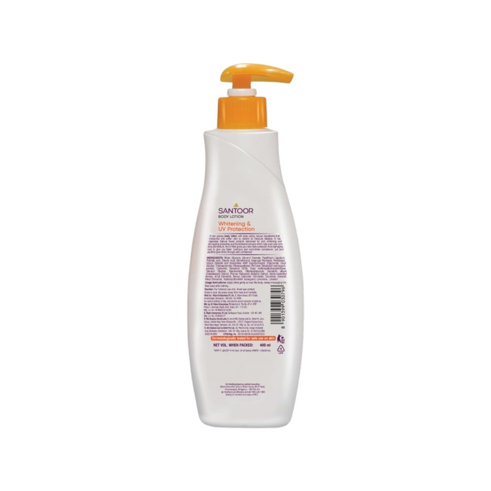 Santoor Whitening & UV Protection Body Lotion : 400 ml