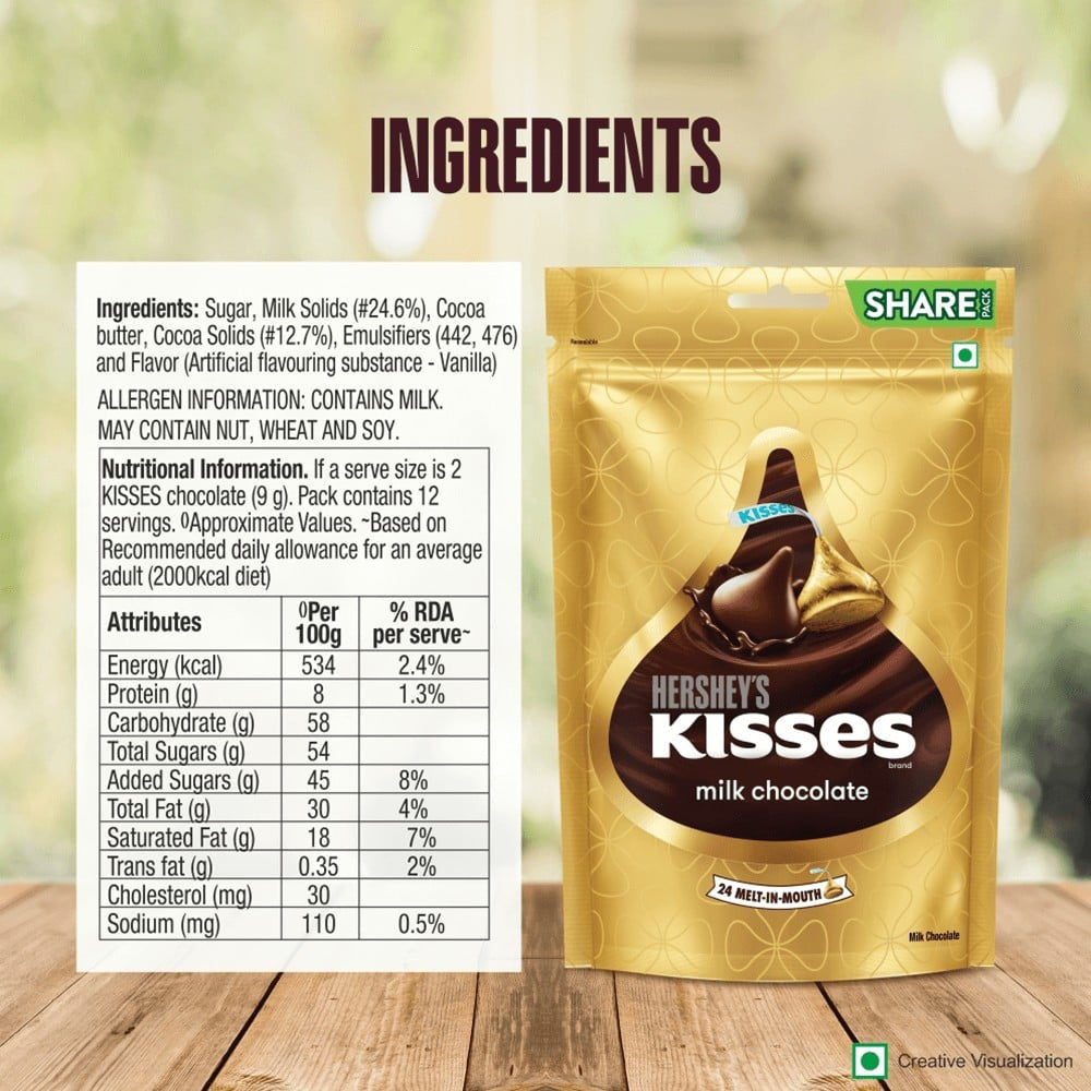 Hershey's Kisses Milk Chocolate Pack : 108 g